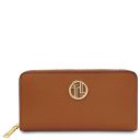 Financier Exclusive zip Around Leather Wallet Cognac TL142485