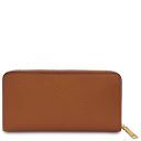 Financier Elegante Cartera en Piel con Cremallera en el Contorno Cognac TL142485