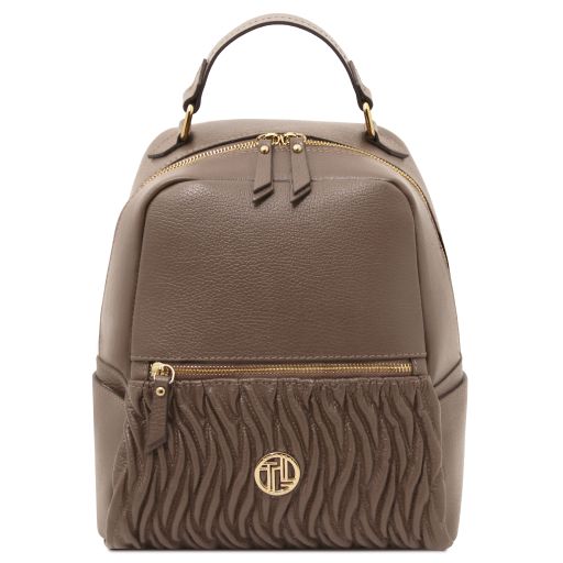 Chantilly Soft Leather Backpack Dark Taupe TL142492
