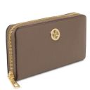 Financier Exclusive zip Around Leather Wallet Dark Taupe TL142494