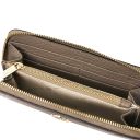 Financier Elegante Cartera en Piel con Cremallera en el Contorno Marrón topo oscuro TL142494