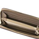 Financier Exclusive zip Around Leather Wallet Dark Taupe TL142494