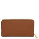 Financier Elégant Portefeuille en Cuir Entièrement Zippée Cognac TL142494