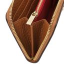 Financier Elégant Portefeuille en Cuir Entièrement Zippée Cognac TL142494