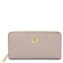 Financier Elégant Portefeuille en Cuir Entièrement Zippée Beige TL142494