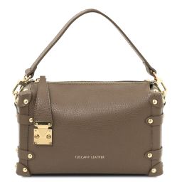 Praline Soft Leather Duffle bag Dark Taupe TL142422