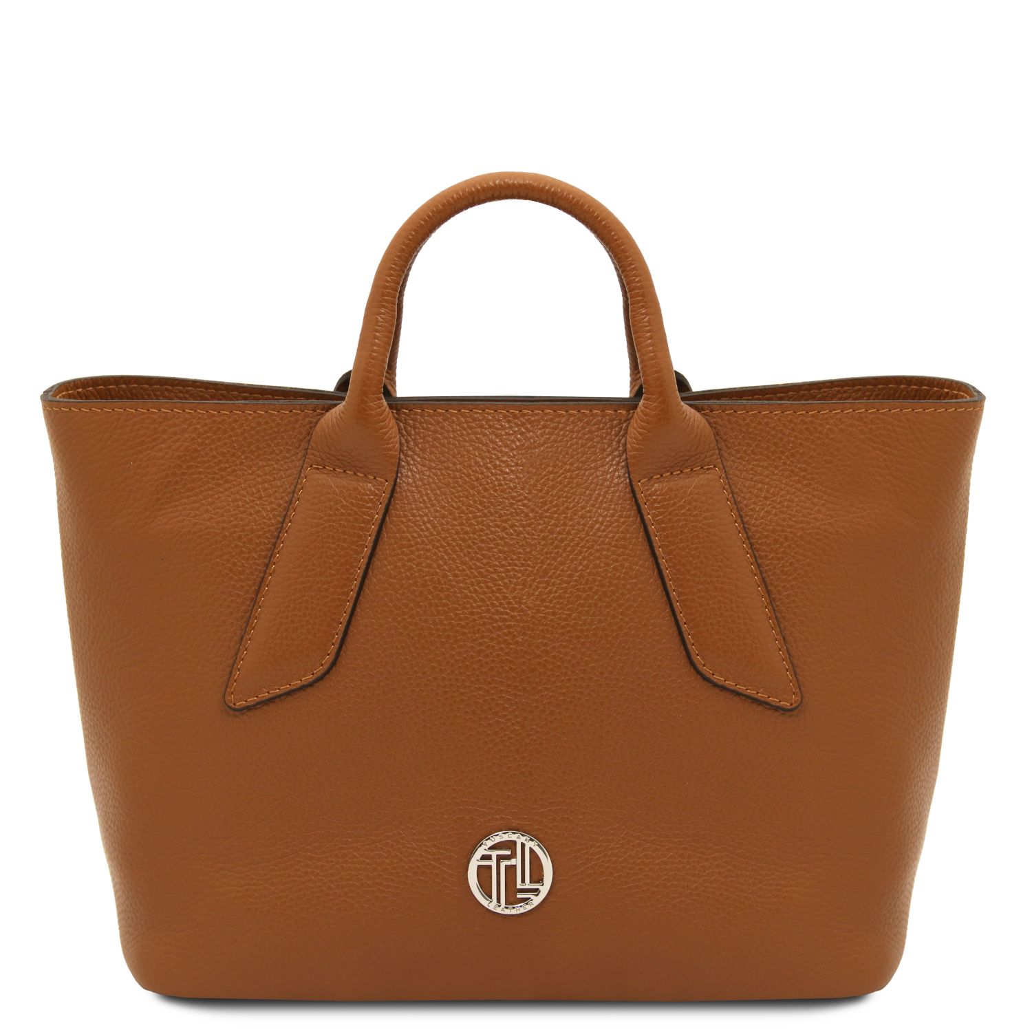 Borsa a mano in pelle Cognac