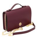 Opera Leather Clutch With Chain Strap Bordeaux TL142505