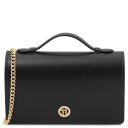 Opera Leather Clutch With Chain Strap Black TL142505