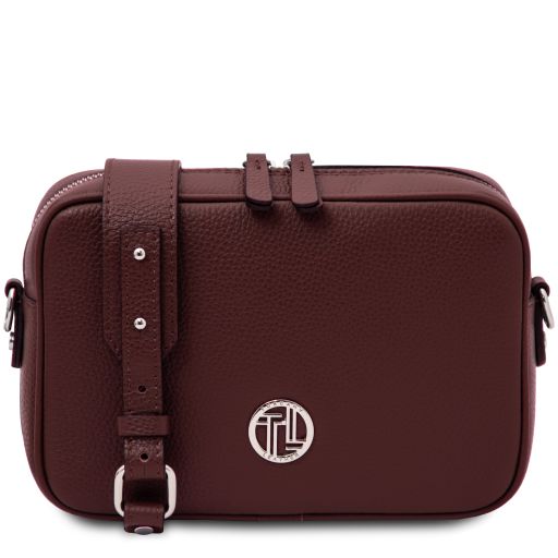 Cubetto Borsa a Tracolla in Pelle Bordeaux TL142499