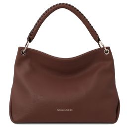 TL Bag Sac Bandoulière en Cuir Souple Café TL142087