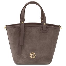 Glacette Sac Seau en Cuir Suédé Taupe foncé TL142261