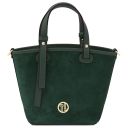 Glacette Sac Seau en Cuir Suédé Vert Forêt TL142261