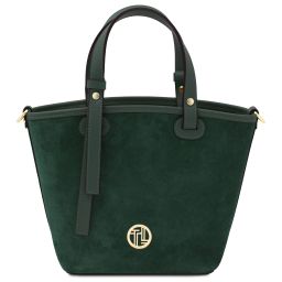 Glacette Sac Seau en Cuir Suédé Vert Forêt TL142261