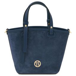 Glacette Suede Leather Bucket bag Dark Blue TL142261
