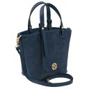 Glacette Suede Leather Bucket bag Dark Blue TL142261
