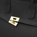 Origami Leather Tote Black TL142507