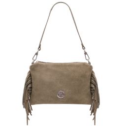 Nomade Suede Leather Fringe Clutch Темный серо-коричневый TL142495