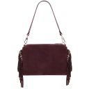 Nomade Sac à Main en Cuir Daim et Franges Bordeaux TL142495