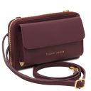 Urania Lederbrieftasche/Handyhalter mit Tragegurt Bordeaux TL142433