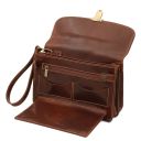 Max Leather Handy Wrist bag Brown TL8075
