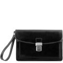 Max Leather Handy Wrist bag Black TL8075