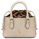 Croque Handtasche aus Leder mit Kroko-Prägung Beige TL142510