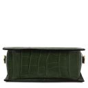 Croque Croc Print Leather Handbag Forest Green TL142503