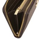 Financier Exclusive zip Around Leather Wallet Dark Brown TL142494
