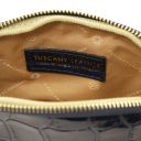 Vera Croc Print Leather Toiletry Case Dark Blue TL142514