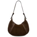 Goccia Beuteltasche aus Leder Kaffee TL142515