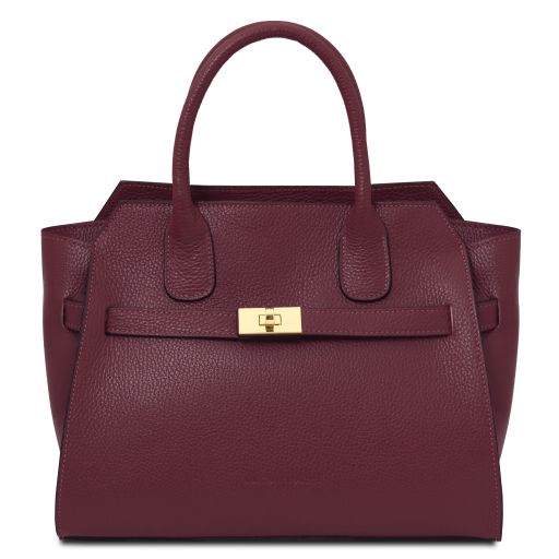 Origami Leather Tote Bordeaux TL142507