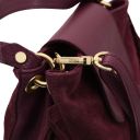 Nomade Sac à épaule en Cuir Daim et Franges Bordeaux TL142512