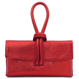 TL Bag Sac à Main en Cuir Metallic Rouge TL141993