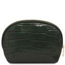 Linosa Bolso a Mano en Piel Efecto Coco y Neceser en Piel Efecto Coco Verde Oscuro TL142522