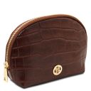Linosa Bolso a Mano en Piel Efecto Coco y Neceser en Piel Efecto Coco Café TL142522