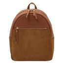 Itaca Mochila en Piel y Neceser en Piel Suave Cognac TL142523