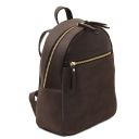 Itaca Leather Backpack and Soft Leather Toiletry Case Dark Brown TL142523