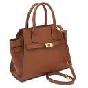 Origami Bolso en Piel Cognac TL142507