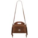 Nomade Sac à Main en Cuir Daim et Franges Cognac TL142496