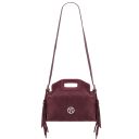 Nomade Suede Leather Fringe Clutch Bordeaux TL142496
