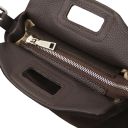 Nomade Clutch aus Wildleder mit Dekorativen Fransen Dunkelbraun TL142496