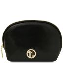 Vera Kosmetiktasche aus Weichem Metallic-Leder Schwarz TL142520