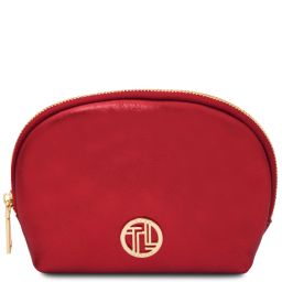 Vera Soft Metallic Leather Toiletry Case Red TL142520