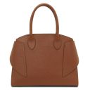 Formentera Sac à Main en Cuir et Trousse de Toilette en Cuir Souple Cognac TL142524