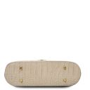 Croque Croc Print Leather Handbag Beige TL142510