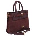 Tenace Suede Leather Handbag Bordeaux TL142525