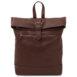 London Soft Leather Backpack Coffee TL142502