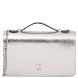 Opera Metallic Leather With Chain Strap Silver TL142519
