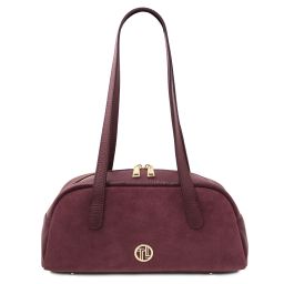 Eclaire Suede Leather Shoulder bag Bordeaux TL142516